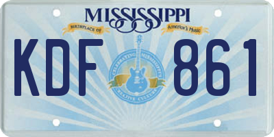 MS license plate KDF861