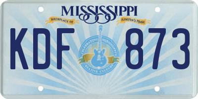 MS license plate KDF873