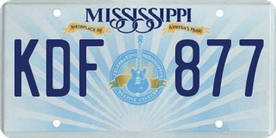 MS license plate KDF877
