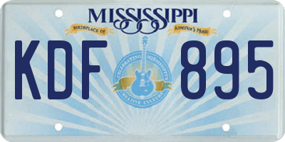 MS license plate KDF895