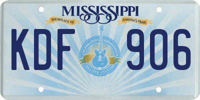 MS license plate KDF906