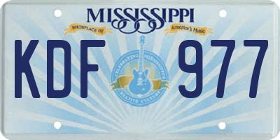 MS license plate KDF977
