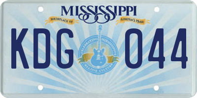 MS license plate KDG044