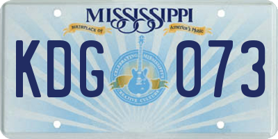 MS license plate KDG073