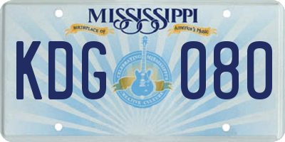 MS license plate KDG080