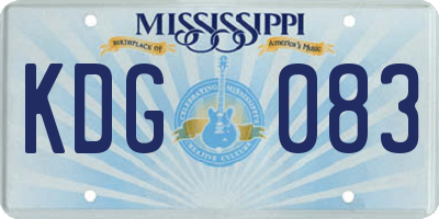 MS license plate KDG083