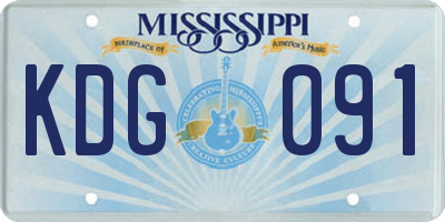 MS license plate KDG091