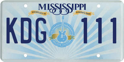 MS license plate KDG111