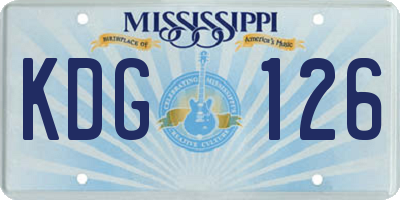 MS license plate KDG126
