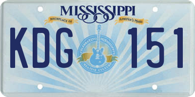 MS license plate KDG151