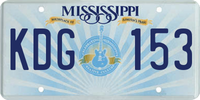 MS license plate KDG153