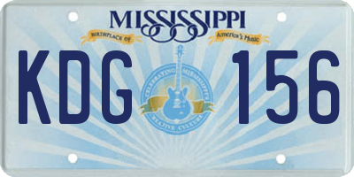 MS license plate KDG156