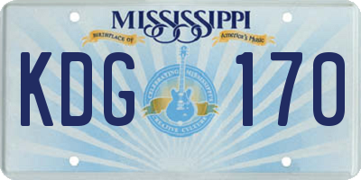 MS license plate KDG170
