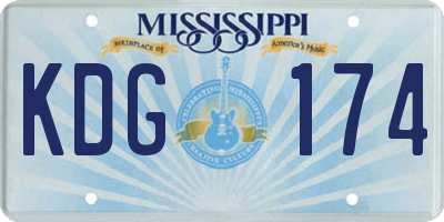 MS license plate KDG174