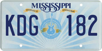 MS license plate KDG182