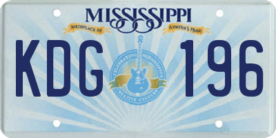 MS license plate KDG196