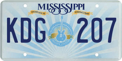 MS license plate KDG207