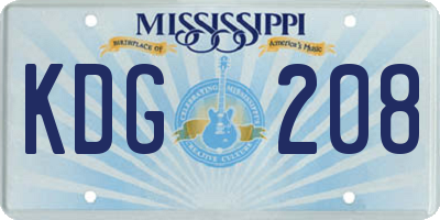 MS license plate KDG208