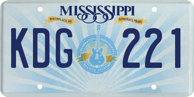 MS license plate KDG221