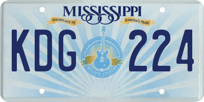 MS license plate KDG224