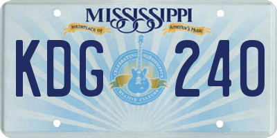 MS license plate KDG240