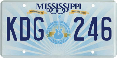 MS license plate KDG246