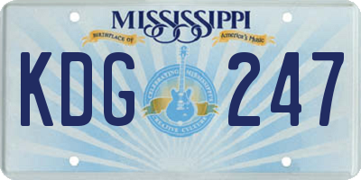 MS license plate KDG247