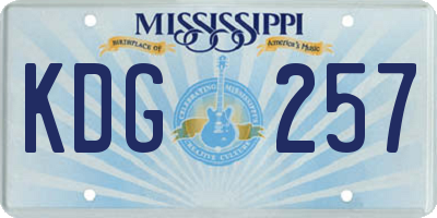 MS license plate KDG257