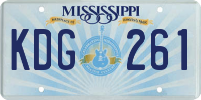 MS license plate KDG261