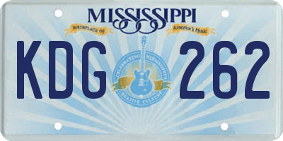 MS license plate KDG262