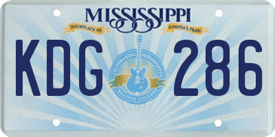MS license plate KDG286