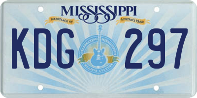 MS license plate KDG297