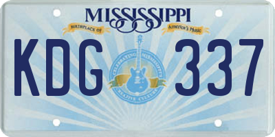 MS license plate KDG337