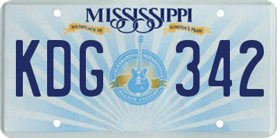 MS license plate KDG342