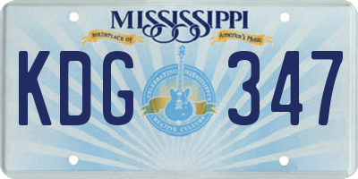 MS license plate KDG347