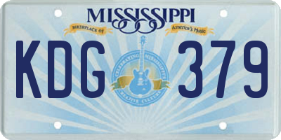 MS license plate KDG379