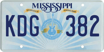 MS license plate KDG382