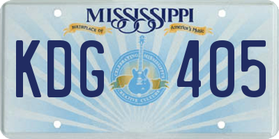 MS license plate KDG405