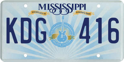 MS license plate KDG416