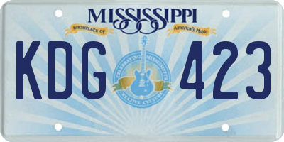 MS license plate KDG423