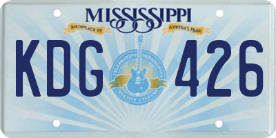 MS license plate KDG426