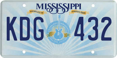 MS license plate KDG432
