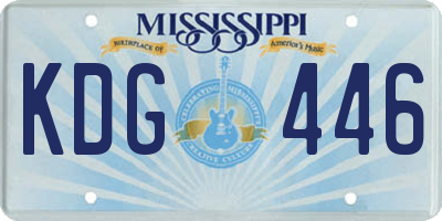 MS license plate KDG446