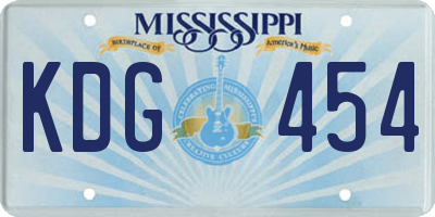 MS license plate KDG454