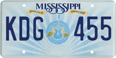 MS license plate KDG455