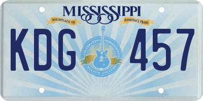 MS license plate KDG457