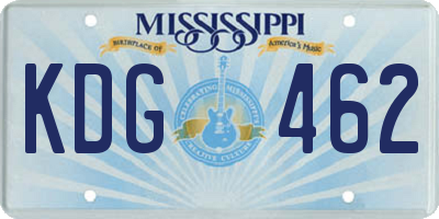 MS license plate KDG462