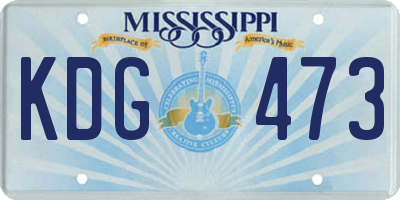 MS license plate KDG473