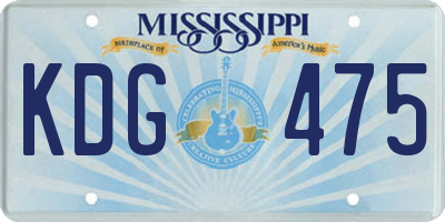 MS license plate KDG475