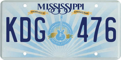 MS license plate KDG476